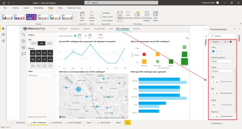 Shadow effect in Power BI