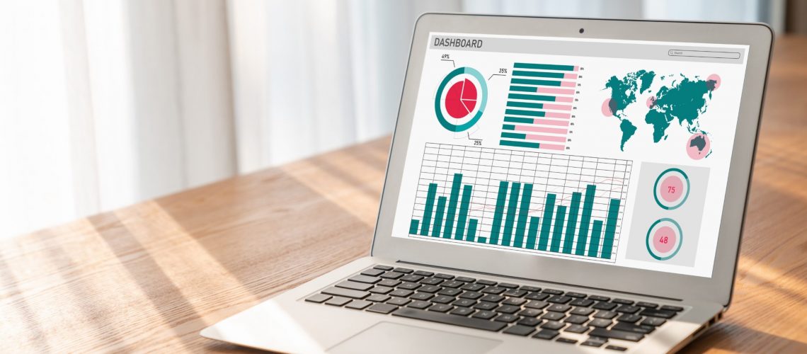 Business data dashboard provide modish business intelligence analytic for marketing strategy planning