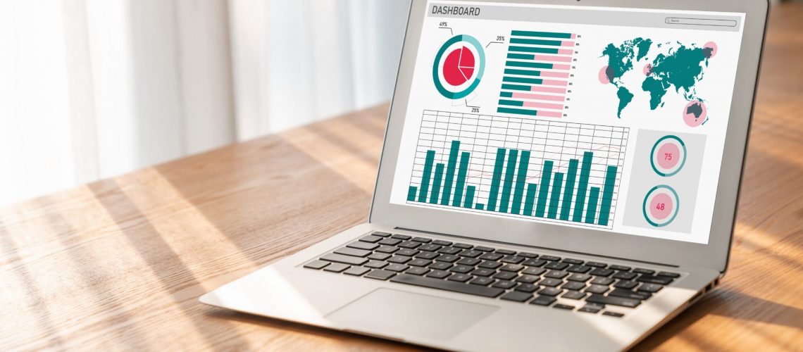 Business data dashboard provide modish business intelligence analytic for marketing strategy planning