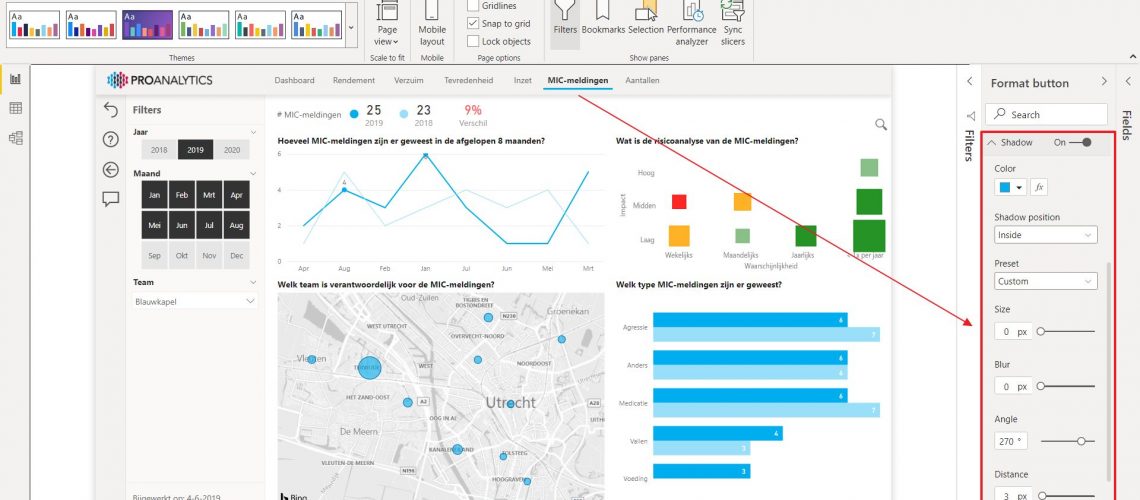 Shadow effect in Power BI